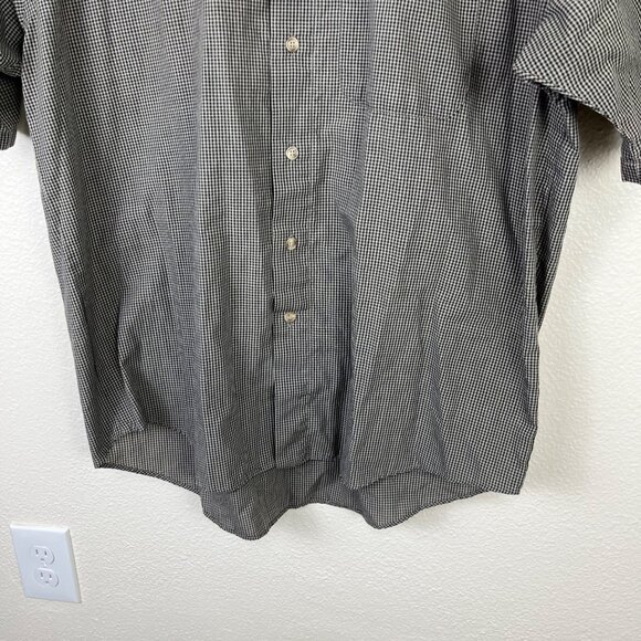 Van Heusen Short Sleeve Front Button Shirt Gingham Plaid Men’s Size L - Picture 4 of 7